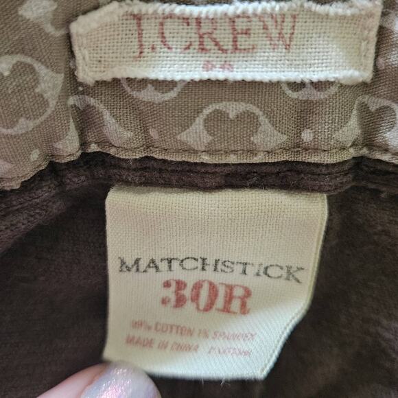 J Crew Matchstick Corduroy Stretch Pants Straight Cords Trouser Size 30R - Picture 3 of 3